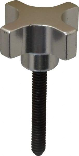 Gibraltar - 1-1/2" Head Diam, 4 Point Lobed Knob - 1/4-20 Stem, Aluminum - Eagle Tool & Supply
