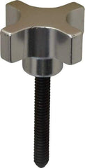 Gibraltar - 1-1/2" Head Diam, 4 Point Lobed Knob - 1/4-20 Stem, Aluminum - Eagle Tool & Supply