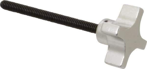 Gibraltar - 1-1/2" Head Diam, 4 Point Lobed Knob - 1/4-20 Stem, Aluminum - Eagle Tool & Supply
