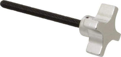Gibraltar - 1-1/2" Head Diam, 4 Point Lobed Knob - 1/4-20 Stem, Aluminum - Eagle Tool & Supply
