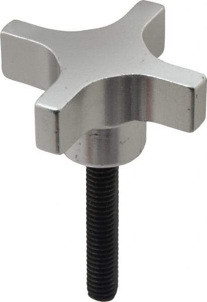 Gibraltar - 2" Head Diam, 4 Point Lobed Knob - 5/16-18 Stem, Aluminum - Eagle Tool & Supply