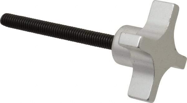 Gibraltar - 2" Head Diam, 4 Point Lobed Knob - 5/16-18 Stem, Aluminum - Eagle Tool & Supply