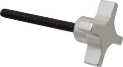 Gibraltar - 2" Head Diam, 4 Point Lobed Knob - 5/16-18 Stem, Aluminum - Eagle Tool & Supply