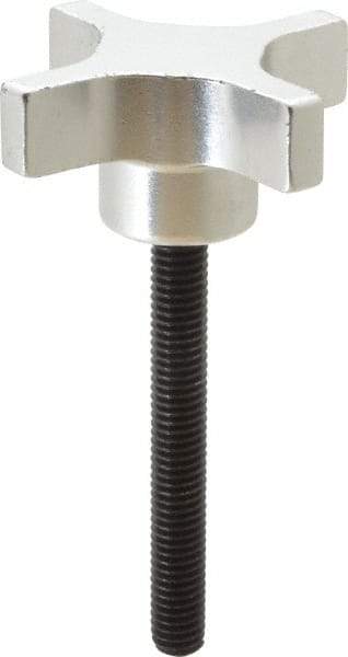 Gibraltar - 2-1/2" Head Diam, 4 Point Lobed Knob - 3/8-16 Stem, Aluminum - Eagle Tool & Supply