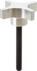 Gibraltar - 2-1/2" Head Diam, 4 Point Lobed Knob - 3/8-16 Stem, Aluminum - Eagle Tool & Supply