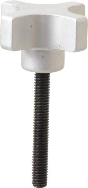 Gibraltar - 38.1mm Head Diam, 4 Point Lobed Knob - M6x1 Stem, Aluminum - Eagle Tool & Supply
