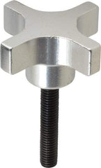 Gibraltar - 50.8mm Head Diam, 4 Point Lobed Knob - M8x1.25 Stem, Aluminum - Eagle Tool & Supply