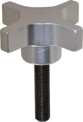 Gibraltar - 63.5mm Head Diam, 4 Point Lobed Knob - M10x1.5 Stem, Aluminum - Eagle Tool & Supply