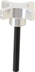 Gibraltar - 63.5mm Head Diam, 4 Point Lobed Knob - M10x1.5 Stem, Aluminum - Eagle Tool & Supply