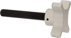 Gibraltar - 63.5mm Head Diam, 4 Point Lobed Knob - M12x1.75 Stem, Aluminum - Eagle Tool & Supply