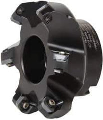 Kennametal - 80.01mm Cut Diam, 1" Arbor Hole, 6.6mm Max Depth of Cut, 45° Indexable Chamfer & Angle Face Mill - 6 Inserts, SEKT 1404... Insert, Right Hand Cut, 6 Flutes, Series KSSM - Eagle Tool & Supply