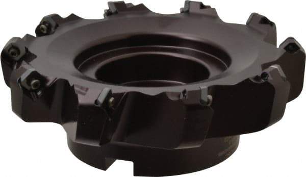 Kennametal - 160.02mm Cut Diam, 1-1/2" Arbor Hole, 6.6mm Max Depth of Cut, 45° Indexable Chamfer & Angle Face Mill - 10 Inserts, SEKT 1404... Insert, Right Hand Cut, 10 Flutes, Series KSSM - Eagle Tool & Supply