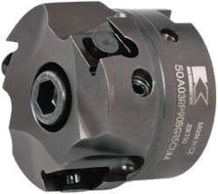 Kennametal - 3 Inserts, 2" Cut Diam, 3/4" Arbor Diam, 0.394" Max Depth of Cut, Indexable Square-Shoulder Face Mill - 0/90° Lead Angle, 39.88mm High, BGHX 15L5... Insert Compatibility, Series Fix-Perfect - Eagle Tool & Supply