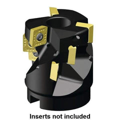 Kennametal - 15 Inserts, 2-1/2" Cut Diam, 1" Arbor Diam, 50.93mm Max Depth of Cut, Indexable Square-Shoulder Face Mill - 0/90° Lead Angle, 2-3/4" High, SD.T 43.. Insert Compatibility, Through Coolant, Series KSSP - Eagle Tool & Supply
