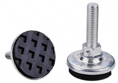 Tech Products - 3/8-16 Bolt Thread, Studded Pivotal Stud Mount Leveling Pad & Mount - 150 Max Lb Capacity, 2-1/8" Base Diam, 1-1/2" Thread Length - Eagle Tool & Supply