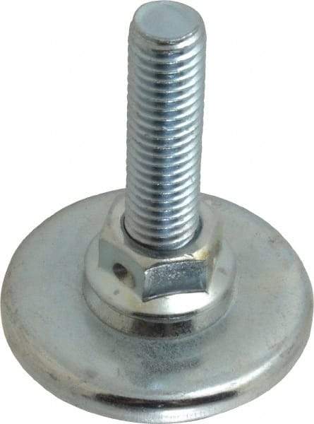 Tech Products - 1/2-13 Bolt Thread, Studded Pivotal Stud Mount Leveling Pad & Mount - 75 Max Lb Capacity, 2-1/8" Base Diam, 1-3/4" Thread Length - Eagle Tool & Supply