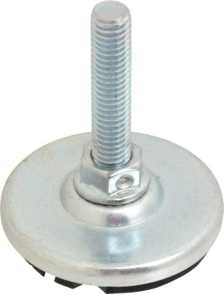 Tech Products - 3/8-16 Bolt Thread, Studded Pivotal Stud Mount Leveling Pad & Mount - 300 Max Lb Capacity, 2-1/8" Base Diam, 1-1/2" Thread Length - Eagle Tool & Supply
