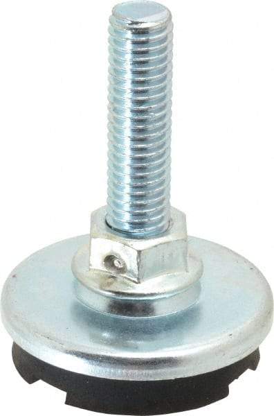 Tech Products - 1/2-13 Bolt Thread, Studded Pivotal Stud Mount Leveling Pad & Mount - 450 Max Lb Capacity, 2-1/8" Base Diam, 1-3/4" Thread Length - Eagle Tool & Supply