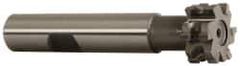 Whitney Tool Co. - 1/16" Radius, 1/8" Circle Diam, 3/4" Cutter Diam, 3/8" Cutting Width, Shank Connection, Concave Radius Cutter - 1/2" Shank Diam, 3" OAL, Carbide-Tipped, Uncoated, Profile Ground, 6 Teeth, Weldon Flat - Eagle Tool & Supply