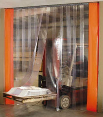 Aleco - 9' Door Width x 9' Door Height Vinyl Smooth Strip Door Kit - 12" Strip Width x 1/8" Strip Thickness, 66% Overlap - Eagle Tool & Supply
