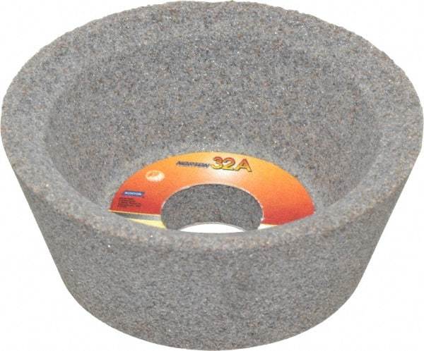 Norton - 3" Diam, 3/4" Hole Size, 1-1/4" Overall Thickness, 60 Grit, Type 11 Tool & Cutter Grinding Wheel - Medium Grade, Aluminum Oxide, K Hardness, Vitrified Bond, 7,640 RPM - Eagle Tool & Supply