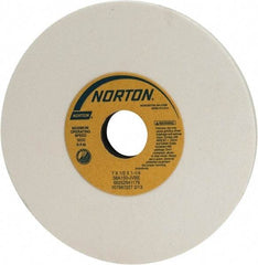 Norton - 7" Diam x 1-1/4" Hole x 1/2" Thick, J Hardness, 150 Grit Surface Grinding Wheel - Aluminum Oxide, Type 1, Very Fine Grade, 3,600 Max RPM, Vitrified Bond, No Recess - Eagle Tool & Supply