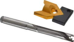 Kennametal - 9 to 9.49mm Diam, 5xD, 47.5mm Max Depth, 3/8" Shank Diam, 57.91mm Flute, 104.78mm OAL, Replaceable Tip Drill - KTIP03580HP Insert, H Seat Size, Series KenTIP - Eagle Tool & Supply
