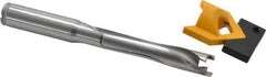 Kennametal - 13 to 13.49mm Diam, 5xD, 67.56mm Max Depth, 9/16" Shank Diam, 82.3mm Flute, 133.35mm OAL, Replaceable Tip Drill - KTIP05156HP Insert, P Seat Size, Series KenTIP - Eagle Tool & Supply