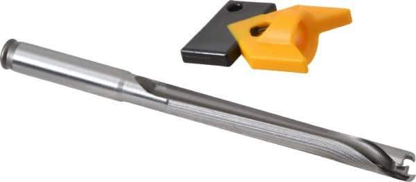 Kennametal - 9 to 9.49mm Diam, 8xD, 76mm Max Depth, 3/8" Shank Diam, 88.2mm Flute, 133.35mm OAL, Replaceable Tip Drill - KTIP03580HP Insert, H Seat Size, Series KenTIP - Eagle Tool & Supply