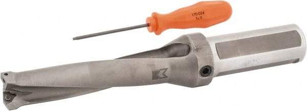 Kennametal - 114.3mm Max Drill Depth, 4xD, 1.1252" Diam, Indexable Insert Drill - 2 Inserts, 1-1/4" Shank Diam, Straight Shank - Eagle Tool & Supply