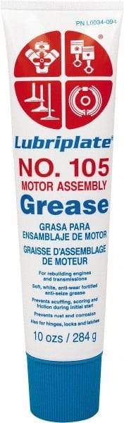 Lubriplate - 10 oz Tube Zinc Oxide General Purpose Grease - White, 150°F Max Temp, NLGIG 0, - Eagle Tool & Supply