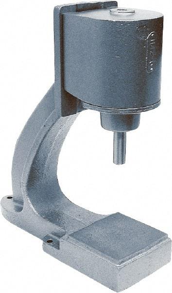 Mead - 1-3/8" Ram, 7-3/4" Throat Depth, 1-3/4 Ton Pneumatic Arbor Press - 9-13/16" Max Work Height x 8" Max Work Width, 6" Base Width x 19-1/2" Base Depth - Eagle Tool & Supply