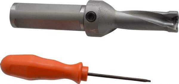 Kennametal - 2.11" Max Drill Depth, 2.5xD, 21.4mm Diam, Indexable Insert Drill - 2 Inserts, 1" Shank Diam, Straight Shank - Eagle Tool & Supply