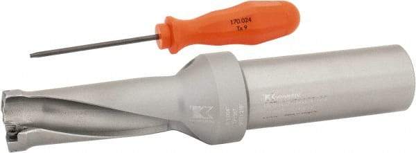 Kennametal - 2.7" Max Drill Depth, 2.5xD, 27.8mm Diam, Indexable Insert Drill - 2 Inserts, 1-1/4" Shank Diam, Straight Shank - Eagle Tool & Supply