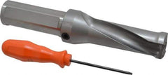 Kennametal - 79.5mm Max Drill Depth, 2.5xD, 31.8mm Diam, Indexable Insert Drill - 2 Inserts, 1-1/4" Shank Diam, Straight Shank - Eagle Tool & Supply