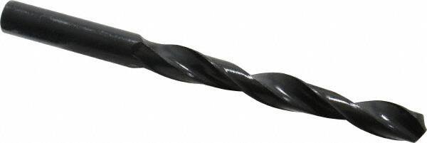 Interstate - 10.2mm 118° High Speed Steel Jobber Drill - Oxide Finish, Right Hand Cut, Spiral Flute, Straight Shank, 5-15/64" OAL, Standard Point - Eagle Tool & Supply