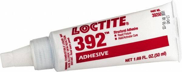 Loctite - 50 mL Tube Two Part Acrylic Adhesive - 15 min Working Time, 2,500 psi Shear Strength, Series 392 - Eagle Tool & Supply