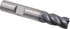Kennametal - 1/2", 4 Flute, Single End, Solid Carbide, Corner Chamfer End Mill - 3" OAL, 38° Helix, Right Hand Flute, 1" LOC, Right Hand Cut - Eagle Tool & Supply