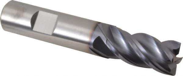 Kennametal - 5/8", 4 Flute, Single End, Solid Carbide, Corner Chamfer End Mill - 3-1/2" OAL, 38° Helix, Right Hand Flute, 1-1/4" LOC, Right Hand Cut - Eagle Tool & Supply