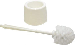 PRO-SOURCE - 17" OAL Toilet Bowl Brush - Polypropylene Bristles, 14-1/2" Plastic Handle, White - Eagle Tool & Supply