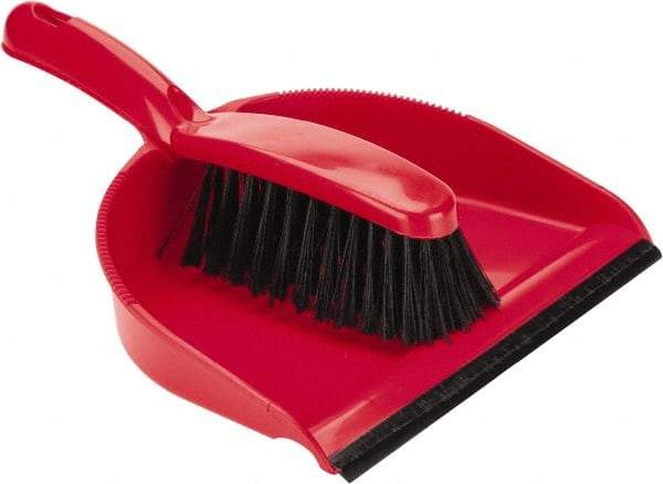 PRO-SOURCE - 9" Wide Handheld Dustpan with Brush - Plastic Body, 5" Plastic Handle - Eagle Tool & Supply