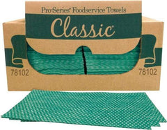 PRO-SOURCE - 1/4 Fold Food Service Wipes - Box, 22" x 12" Sheet Size, Green - Eagle Tool & Supply