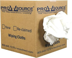 PRO-SOURCE - Virgin Cotton T-Shirt Rag - Low-Lint, White, 3 to 4 Pieces per Lb, Comes in Box - Eagle Tool & Supply