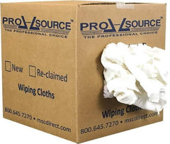 PRO-SOURCE - Reclaimed Cotton T-Shirt Rag - Low Lint, White, 3 to 4 Pieces per Lb, Comes in Box - Eagle Tool & Supply