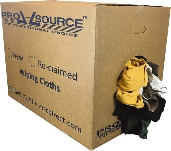 PRO-SOURCE - Reclaimed Rags - Assorted Colors, Fleece and Sweatshirt, Low Lint, Box - Eagle Tool & Supply