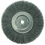 10" - Diameter Narrow Face Crimped Wire Wheel; .014" Steel Fill; 1-1/4" Arbor Hole - Eagle Tool & Supply