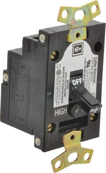 Eaton Cutler-Hammer - 1 Pole, 0.4 to 16 Amp, NEMA, Open Toggle Manual Motor Starter - 43.2mm Wide x 40.1mm Deep x 96.8mm High, 1 hp at 120/240 V, 1 hp at 277 V, 1/4 hp at 120/240 V & 1/4 hp at 32 V, CSA Certified & UL Listed - Eagle Tool & Supply