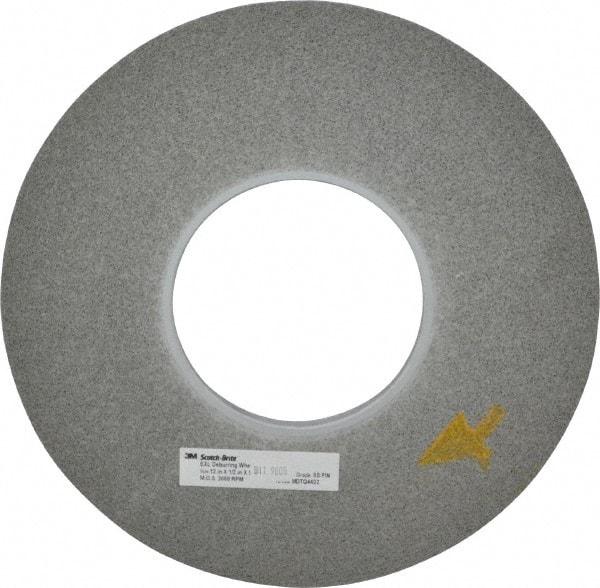 3M - 12" Diam, 1/2" Face Width, 5" Center Hole, Fine Grade, Silicon Carbide Deburring Wheel - Convolute, Hard Density 8 Grade, 3,000 RPM - Eagle Tool & Supply