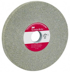 3M - 6" Diam, 1/2" Face Width, 5/8" Center Hole, Medium Grade, Aluminum Oxide Deburring Wheel - Unitized, Soft Density 2 Grade, 4,500 RPM - Eagle Tool & Supply