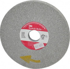 3M - 6" Diam, 1/2" Face Width, 1" Center Hole, Medium Grade, Aluminum Oxide Deburring Wheel - Convolute, Hard Density 8 Grade, 6,000 RPM - Eagle Tool & Supply